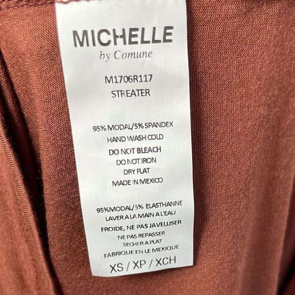 MICHELLE by Comune Womens Brown Brick Open Back Draped Maxi Dress NEW Sz XS - Picture 7 of 7